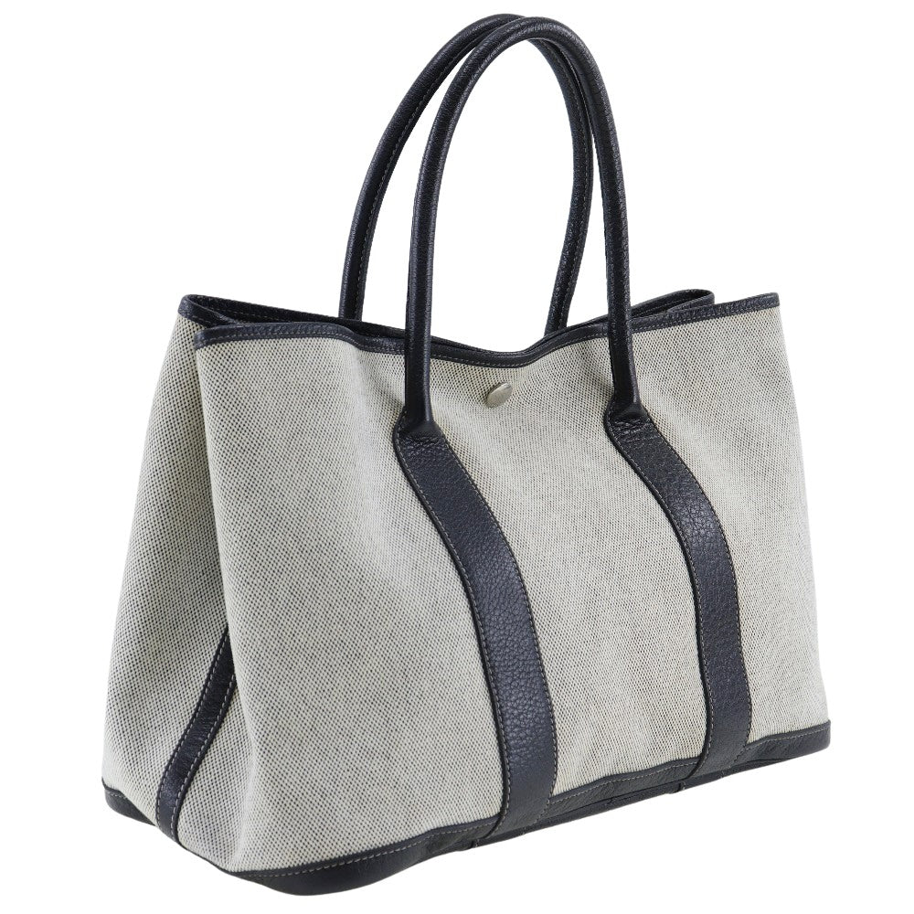 Hermès Garden Party Grey Canvas Tote Bag (Authentic Pre-Loved)