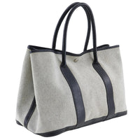 Hermès Garden Party Grey Canvas Tote Bag (Authentic Pre-Loved)