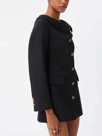 Versace Women Grain De Poudre Wool Mini Dress