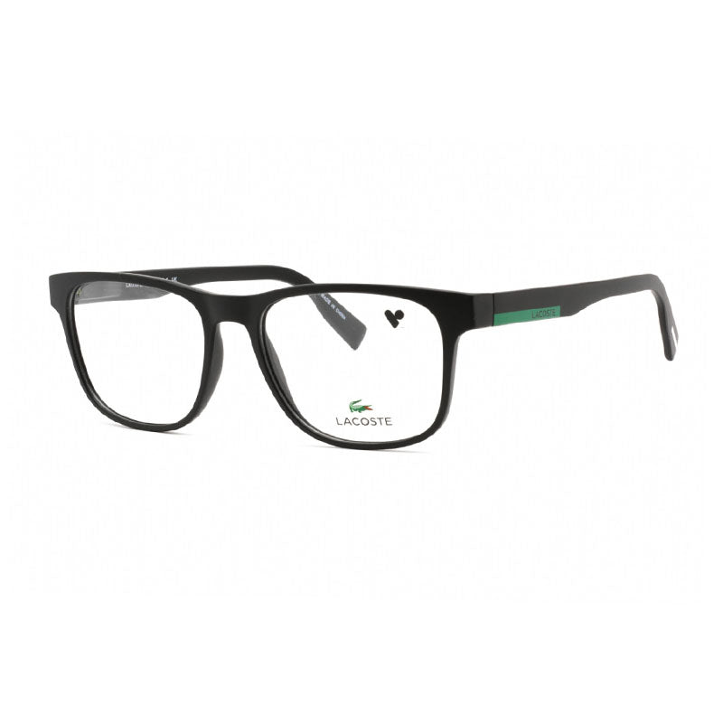 Lacoste Eyeglasses Rectangle Full Rim, Matte Black Frame and Clear Demo Lenses Lens L2898N002