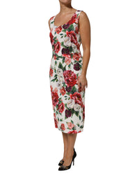 Dolce & Gabbana Multicolor Floral Print Viscose Sheath Women's Dress