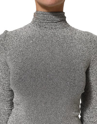 Dolce & Gabbana Gray Nylon Bodycon Sheath Long Sleeves Women's Dress