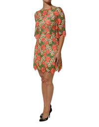 Dolce & Gabbana Multicolor Floral Embroidery Aline Mini Women's Dress