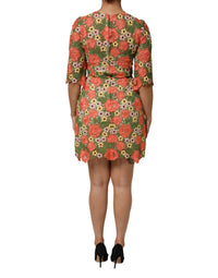 Dolce & Gabbana Multicolor Floral Embroidery Aline Mini Women's Dress