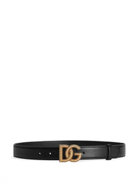 DOLCE & GABBANA Dolce & Gabbana Women Leather Belt With Logo Plaque