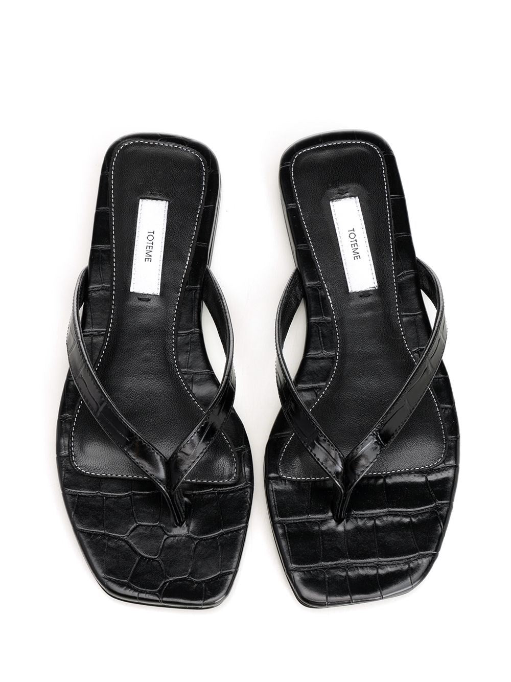 Toteme Toteme Women Croco-Embossed Flip Flops