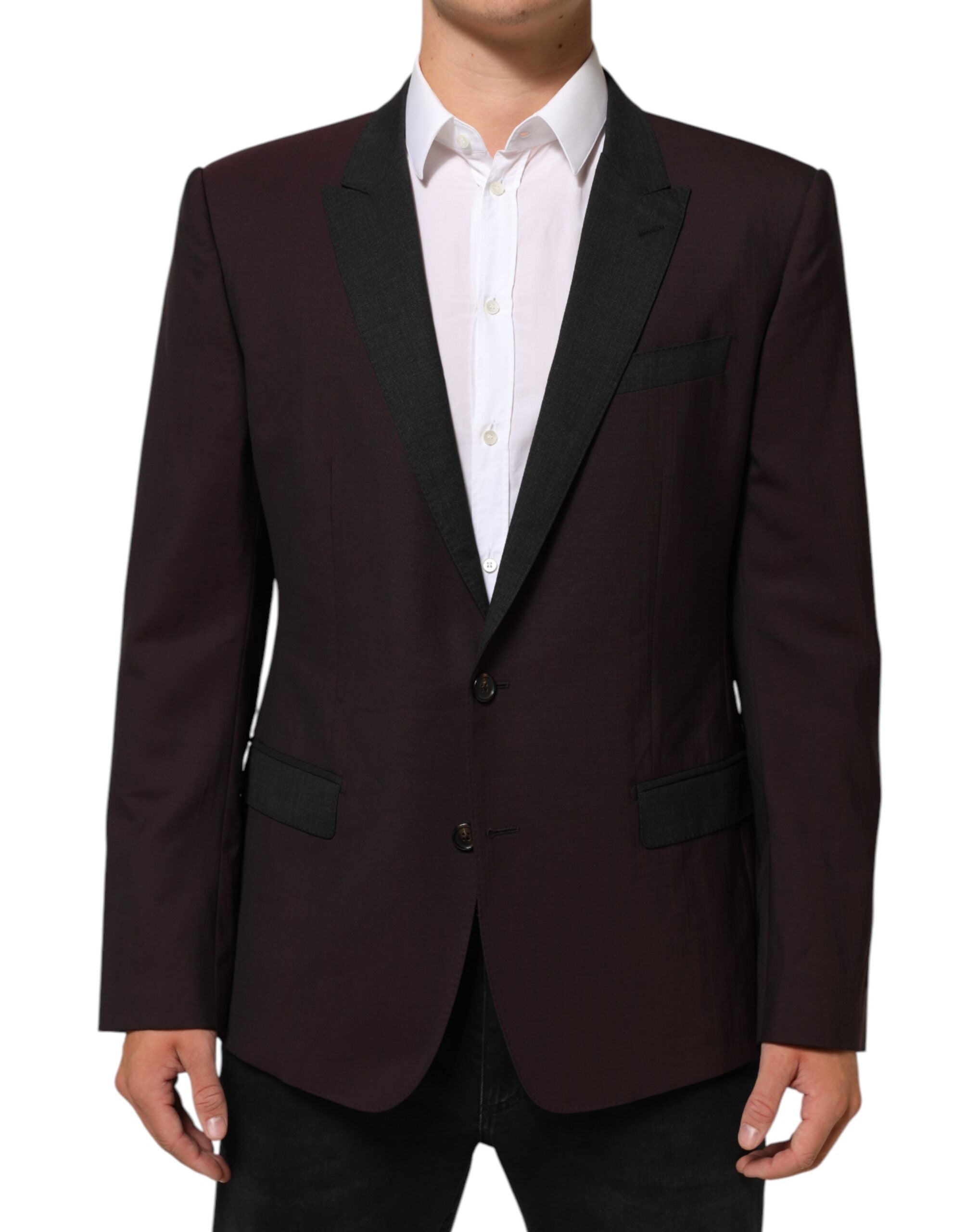 Dolce & Gabbana Dolce & Gabbana Maroon Wool 2 Buttons Suit Jacket Women's Blazer