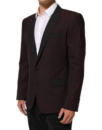 Dolce & Gabbana Dolce & Gabbana Maroon Wool 2 Buttons Suit Jacket Women's Blazer