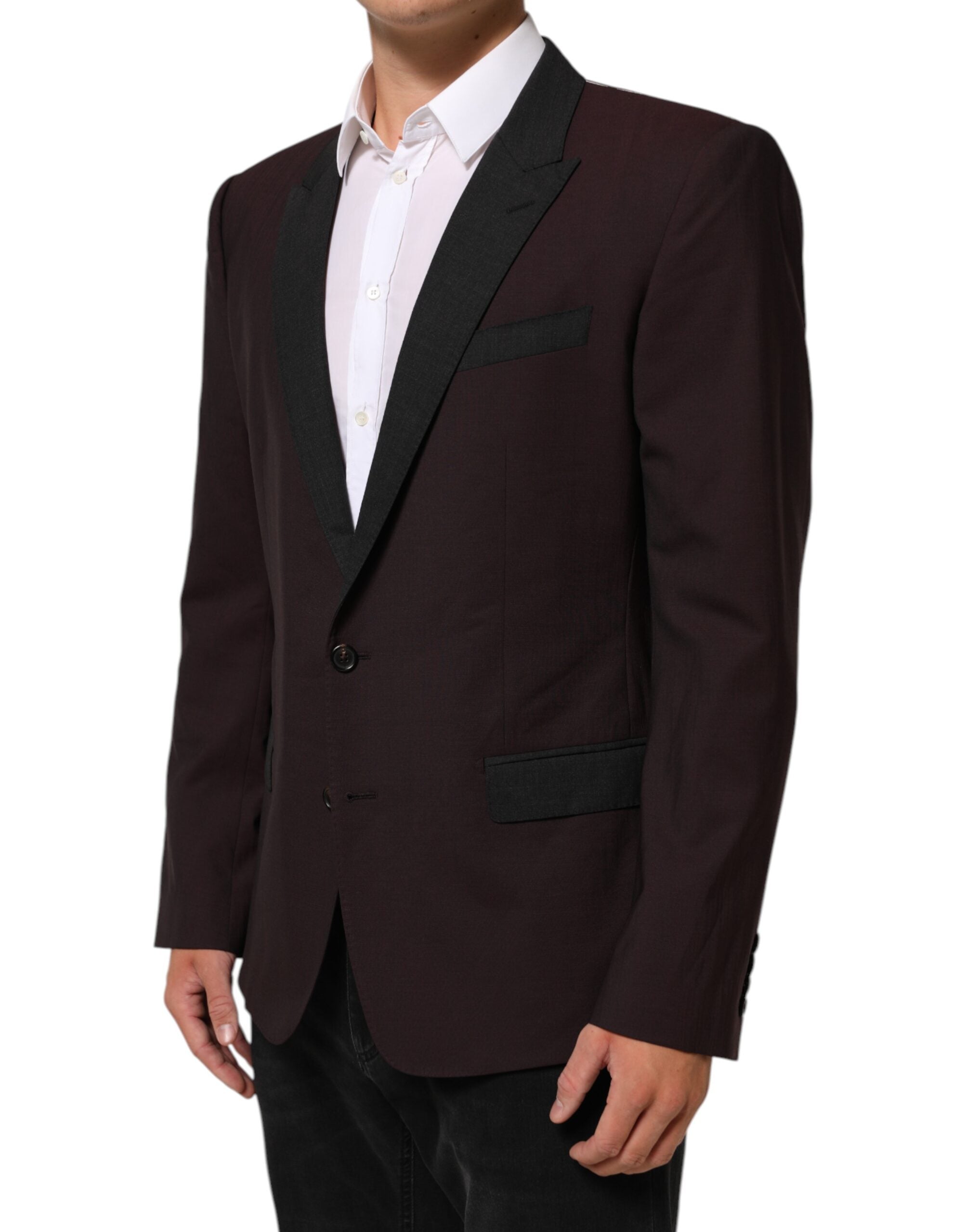 Dolce & Gabbana Dolce & Gabbana Maroon Wool 2 Buttons Suit Jacket Women's Blazer