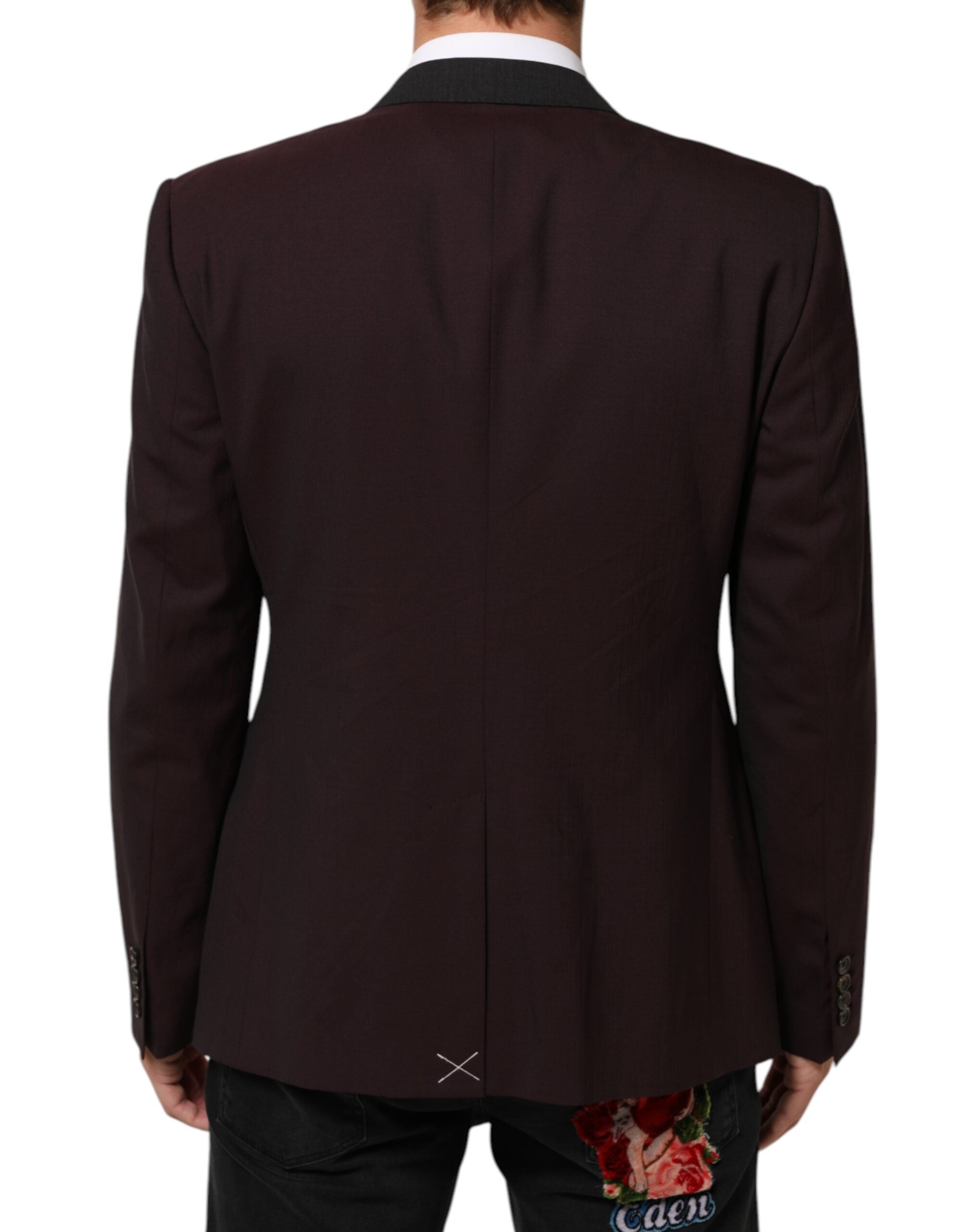 Dolce & Gabbana Dolce & Gabbana Maroon Wool 2 Buttons Suit Jacket Women's Blazer