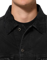 Dolce & Gabbana Dolce & Gabbana Black Cotton Stretch Denim Blouson Men's Jacket