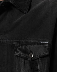 Dolce & Gabbana Dolce & Gabbana Black Cotton Stretch Denim Blouson Men's Jacket