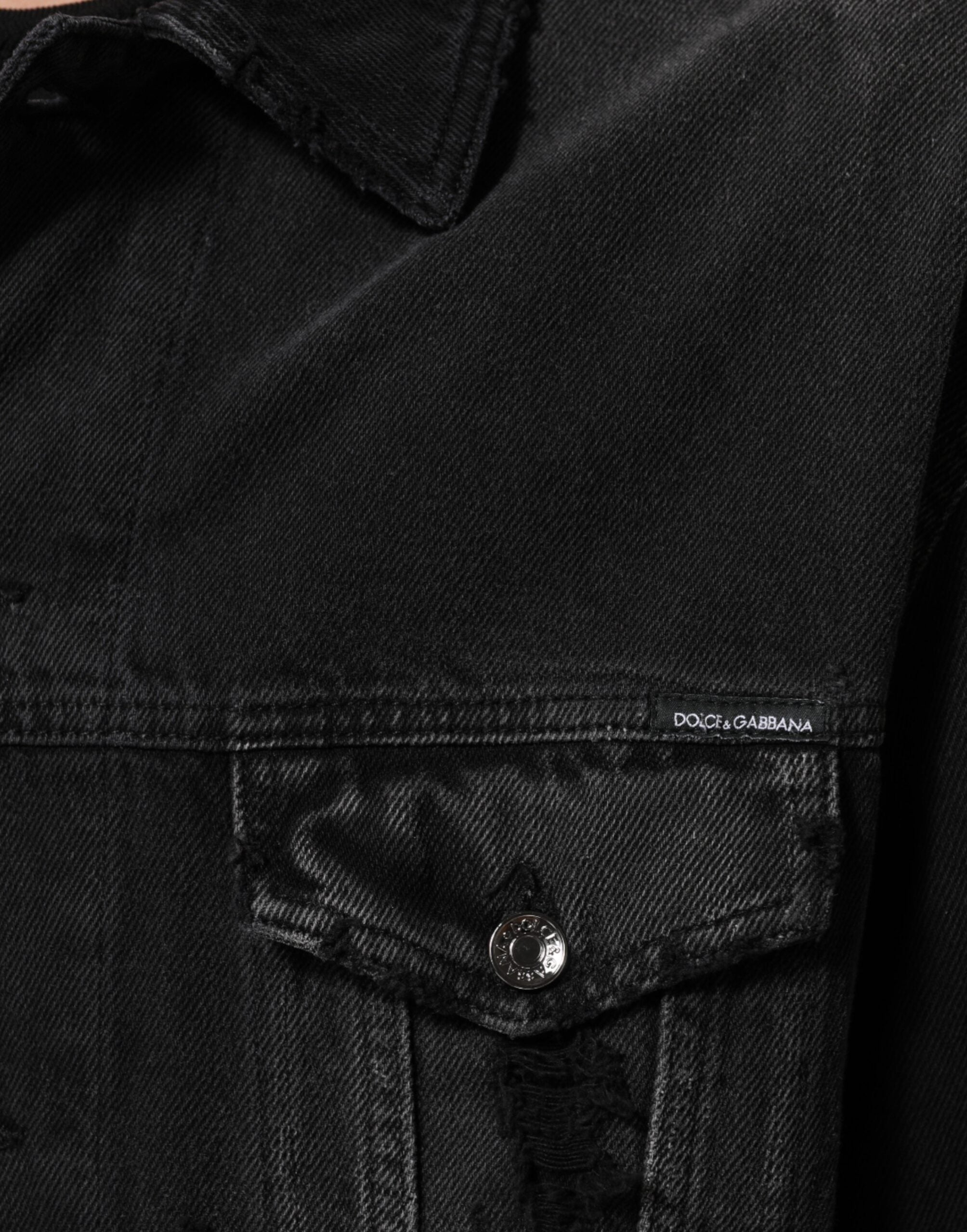 Dolce & Gabbana Dolce & Gabbana Black Cotton Stretch Denim Blouson Men's Jacket