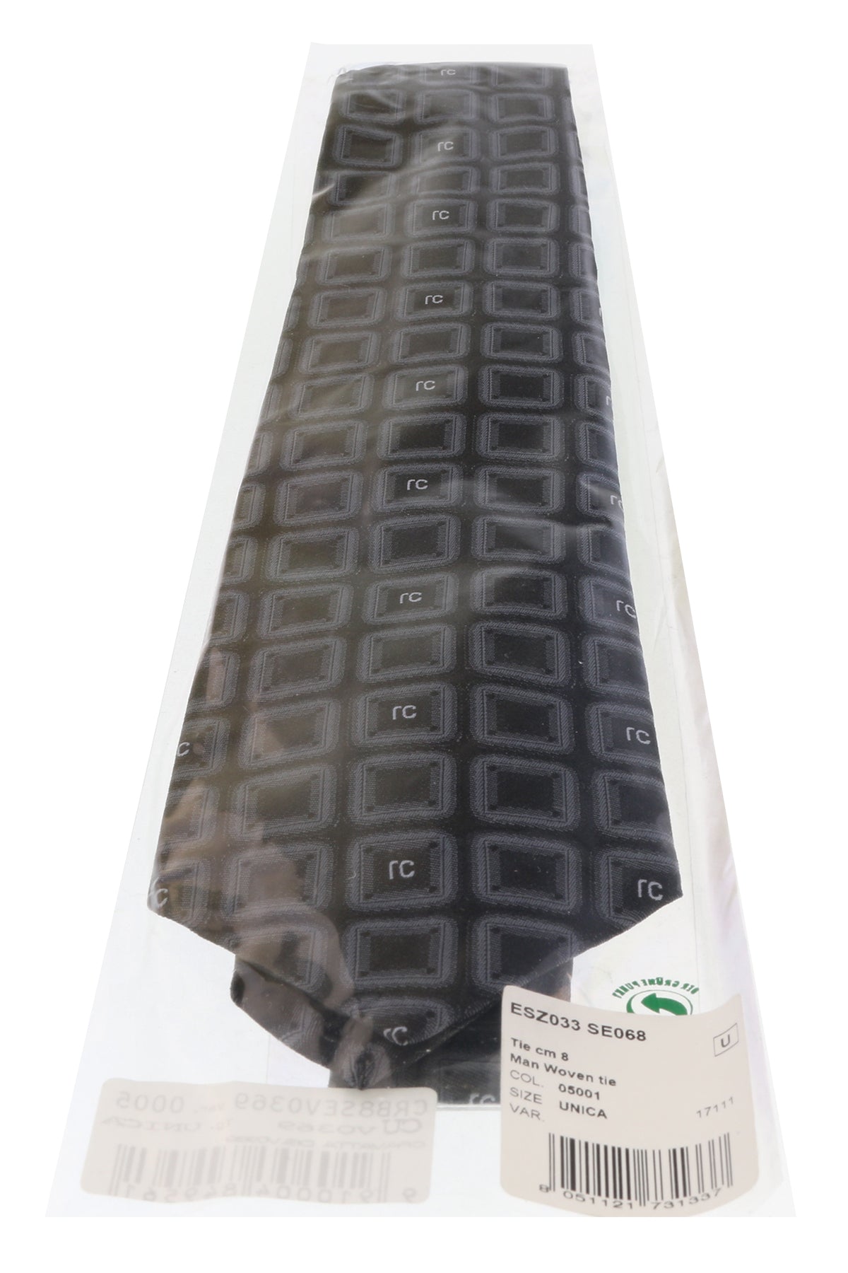 Roberto Cavalli ESZ033 05001 Grey Geometric Square Tie