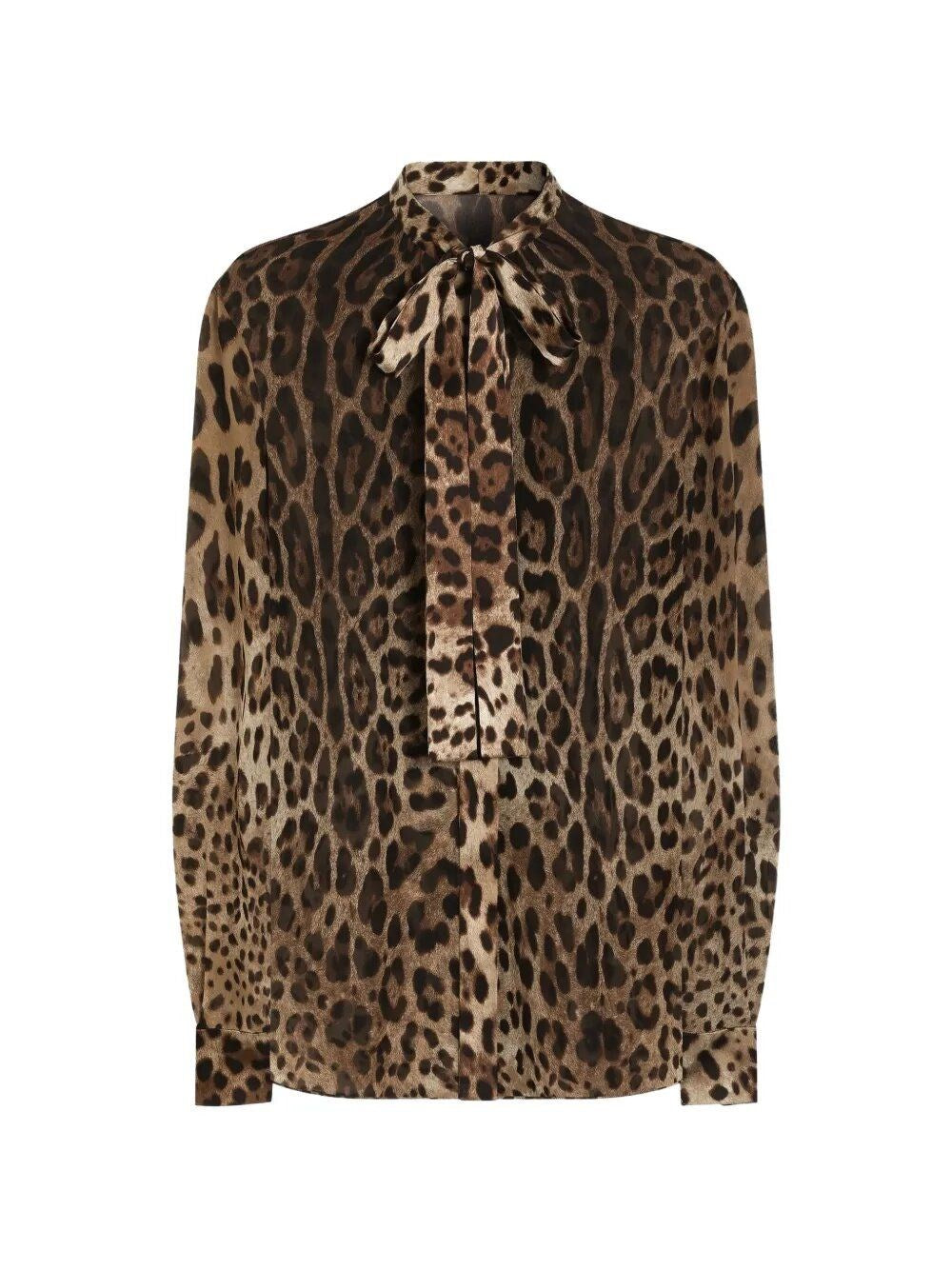 Dolce & Gabbana Women Leopard Print Chiffon Shirt