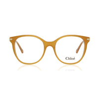 Chloe Eyeglasses Round Full Rim, Caramel Frame and Clear Demo Lenses Lens CE2721208