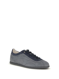 Brunello Cucinelli Men Nubuck And Suede Sneakers With Slim Sole