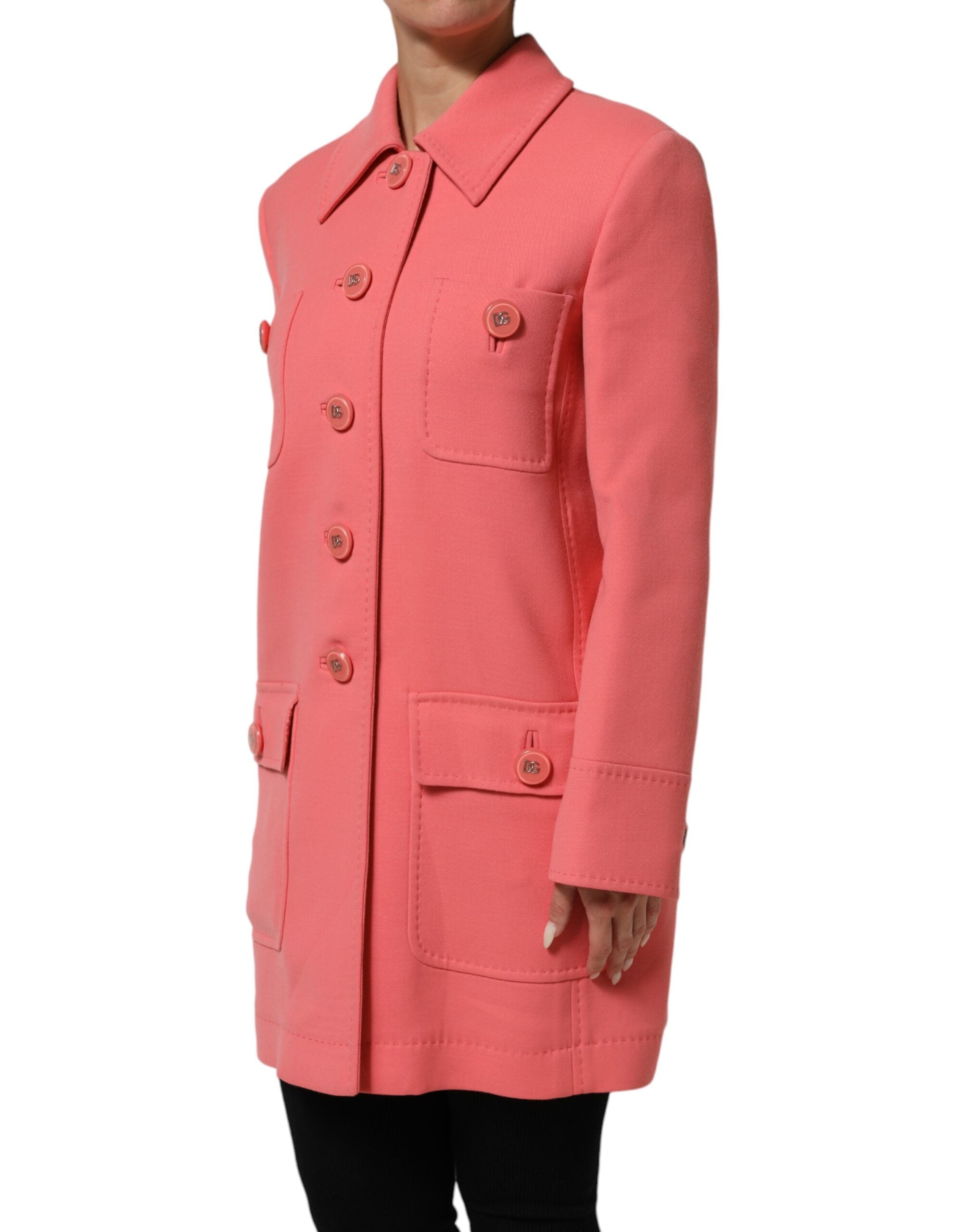 Dolce & Gabbana Dolce & Gabbana Pink Buttoned Down Trench Coat Women's Jacket