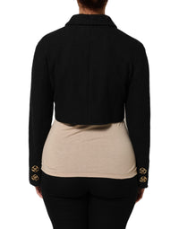 Dolce & Gabbana Dolce & Gabbana Black Cotton Full Zip Cropped Coat Women's Jacket