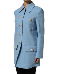Dolce & Gabbana Dolce & Gabbana Blue Buttoned Down Trench Coat Women's Jacket