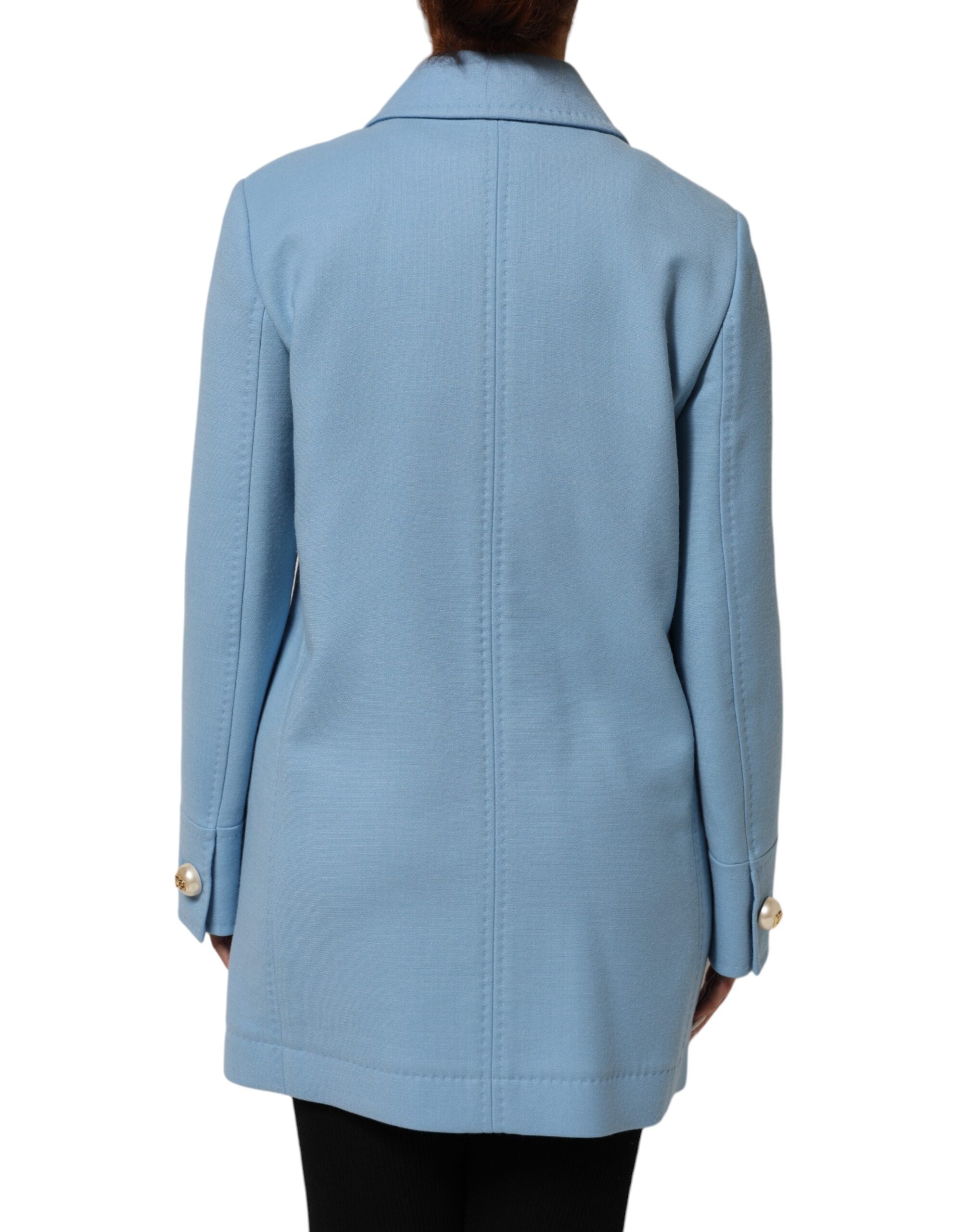 Dolce & Gabbana Dolce & Gabbana Blue Buttoned Down Trench Coat Women's Jacket