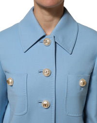 Dolce & Gabbana Dolce & Gabbana Blue Buttoned Down Trench Coat Women's Jacket