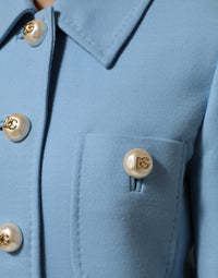 Dolce & Gabbana Dolce & Gabbana Blue Buttoned Down Trench Coat Women's Jacket