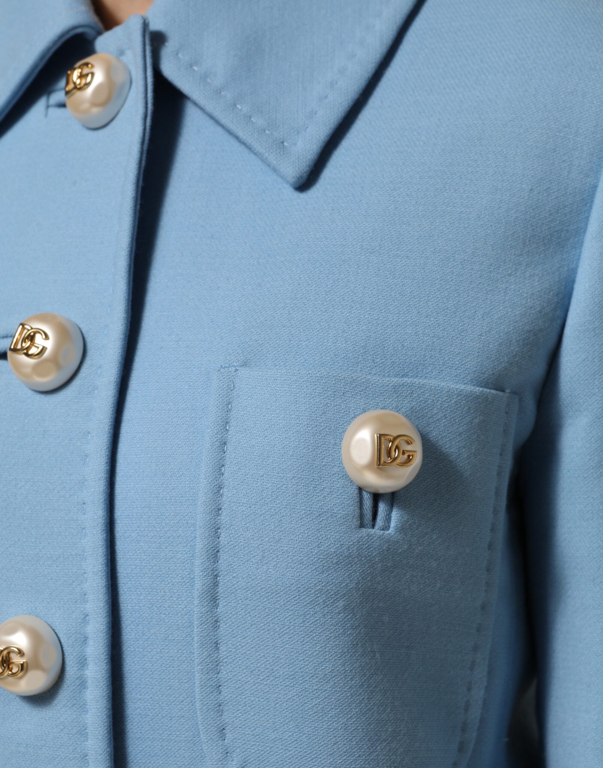 Dolce & Gabbana Dolce & Gabbana Blue Buttoned Down Trench Coat Women's Jacket