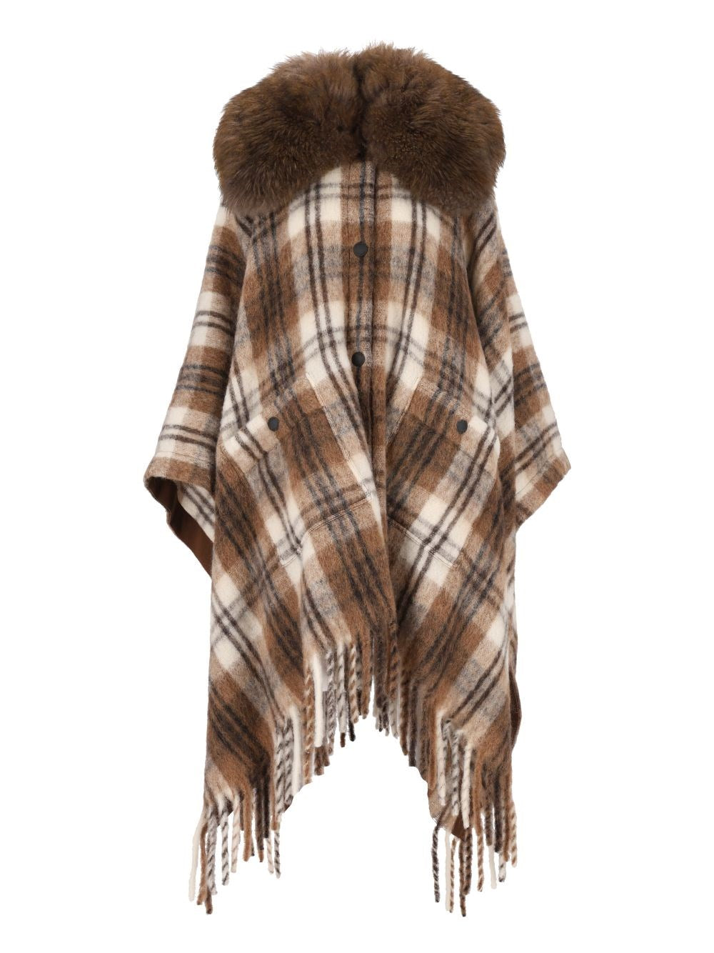 Moncler Grenoble Women Cape With Shearling Collar