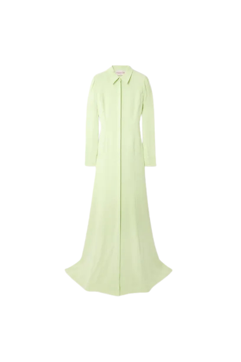 Valentino Garavani Valentino Garavani Silk-Crepe Shirt Gown Yellow Mint 3B0Vdgu51Mm_Zkq