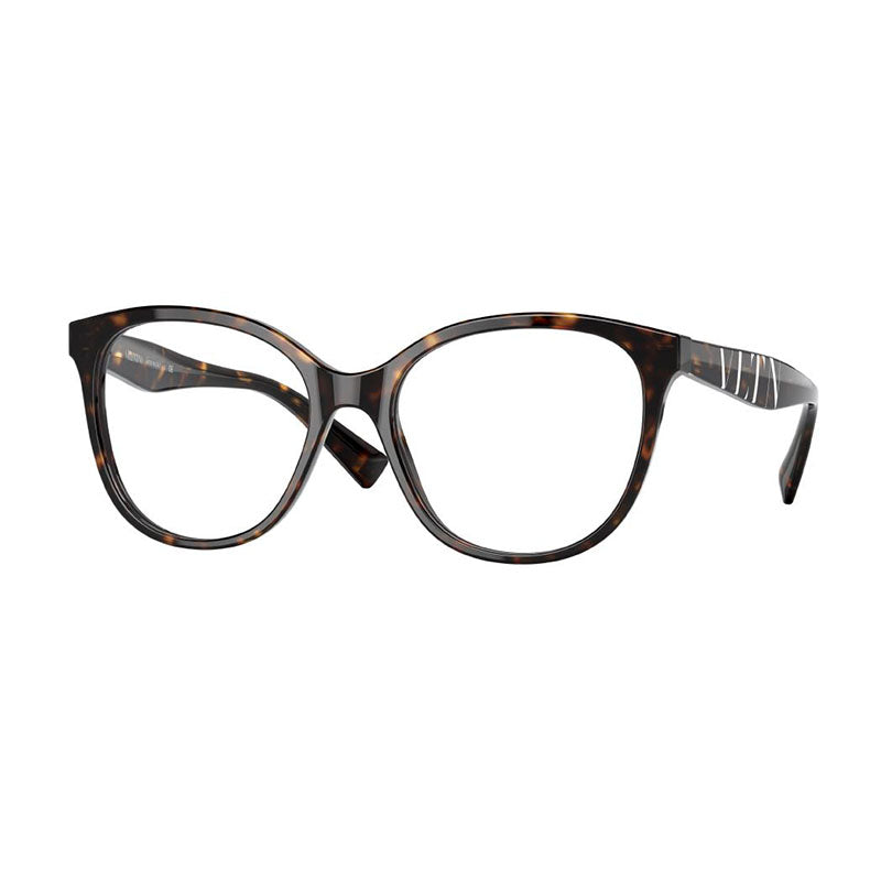 Valentino Eyeglasses Square Full Rim, Dark Havana Frame and Clear Demo Lens Lens VA30145196