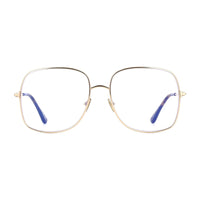 Tom Ford Tom Ford Eyeglasses Square Full Rim, Shiny Rose Gold Frame and Clear Blue Light Block Lens FT6048-B028
