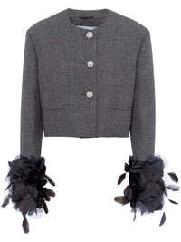 Prada Women Cropped Jacket With Feather