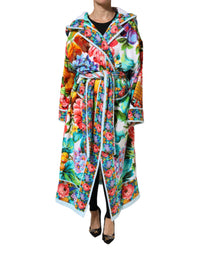 Dolce & Gabbana Dolce & Gabbana Multicolor Floral Print Belted Bathrobe Coat Women's Jacket