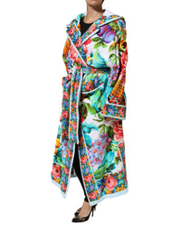 Dolce & Gabbana Dolce & Gabbana Multicolor Floral Print Belted Bathrobe Coat Women's Jacket