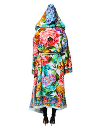 Dolce & Gabbana Dolce & Gabbana Multicolor Floral Print Belted Bathrobe Coat Women's Jacket