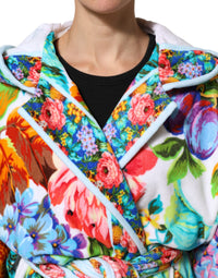 Dolce & Gabbana Dolce & Gabbana Multicolor Floral Print Belted Bathrobe Coat Women's Jacket