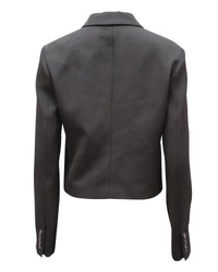 Michael Kors Cropped Notch Collar Blazer Women Black Oversized Blazers