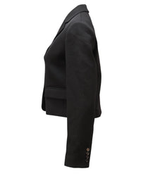 Michael Kors Cropped Notch Collar Blazer Women Black Oversized Blazers