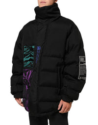 Dolce & Gabbana Black Nylon Puffer Men Full Zip Men's Jacket