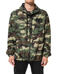 Dolce & Gabbana Green Camouflage Hooded Sweatshirt Men's Jacket