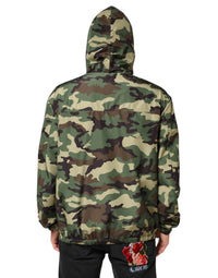 Dolce & Gabbana Green Camouflage Hooded Sweatshirt Men's Jacket