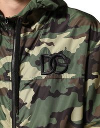 Dolce & Gabbana Green Camouflage Hooded Sweatshirt Men's Jacket