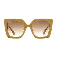 Max Mara Max Mara Sunglasses Square Full Rim, Matte Light Brown/Shiny Rose Gold Frame and Brown Gradient Lens MM005173F