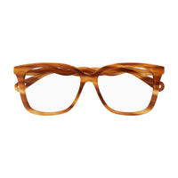 Chloe Eyeglasses Square Full Rim, Havana Frame and Clear Demo Lens Lens CH0090O002