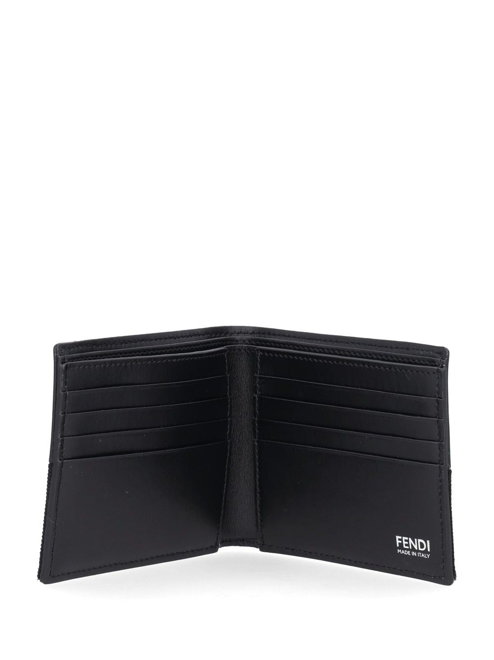 Fendi Fendi Men Leather Bi-Fold Wallet With Ff Motif