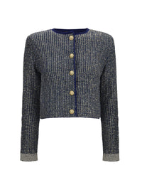 Balmain Women Quilted Sequin Cardigan With Decorative Buttons
