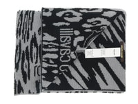 Roberto Cavalli ESZ025 D0060 Grey/Black Leopard Print Mens Scarf