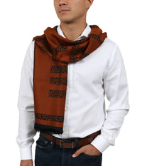 Roberto Cavalli ESZ058 01500 Orange Wool Blend Signature Mens Scarf