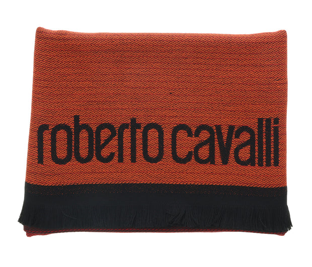 Roberto Cavalli ESZ059 02000 Red/Orange Wool Blend Ombre Mens Scarf
